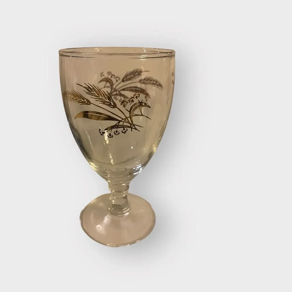 Vintage Homer Laughlin Prairie Gold Set of 4 Glasses